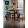Winsome Orlando 5 Pieces Square Counter Height Solid Wood Dining Set in Walnut