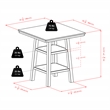 Winsome Orlando 5 Pieces Square Counter Height Solid Wood Dining Set in Walnut