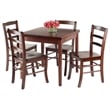 Winsome Pulman 5-Piece Extendable Solid Wood Dining Set in Walnut