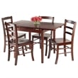 Winsome Pulman 5-Piece Extendable Solid Wood Dining Set in Walnut