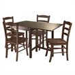 Winsome Lynden 5-Piece Drop Leaf Solid Wood Dining Set in Antique Walnut