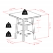 Winsome Orlando 5 Pieces Square Counter Height Solid Wood Dining Set - Walnut