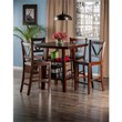 Winsome Orlando 5-Piece Square Counter Height Solid Wood Dining Set in Walnut