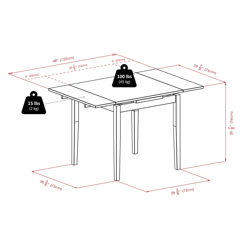 Winsome Pulman 5-Piece Extendable Solid Wood Dining Set - Walnut