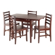 Winsome Pulman 5-Piece Extendable Solid Wood Dining Set - Walnut