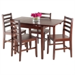 Winsome Pulman 5-Piece Extendable Solid Wood Dining Set - Walnut
