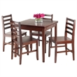 Winsome Pulman 5-Piece Extendable Solid Wood Dining Set - Walnut