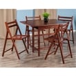 Winsome Taylor 5-Piece Drop Leaf Solid Wood Dining Set in Walnut