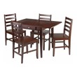 Winsome Hamilton 5-Piece Drop Leaf Solid Wood Dining Set in Antique Walnut