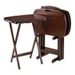 Winsome Lucca 5-Piece Transitional Solid Wood Snack Table Set Walnut Finish