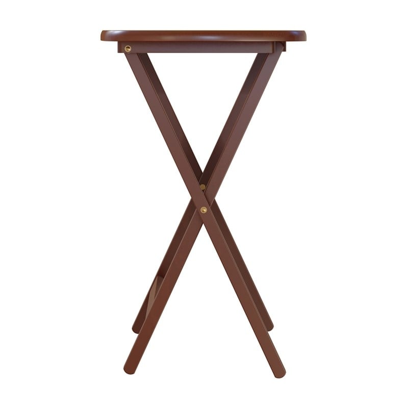 Winsome Lucca 5-Piece Transitional Solid Wood Snack Table Set Walnut Finish