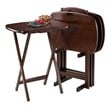 Winsome Lucca 5-Piece Transitional Solid Wood Snack Table Set Walnut Finish