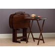 Winsome Lucca 5-Piece Transitional Solid Wood Snack Table Set Walnut Finish