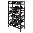 Winsome Silvi 6-Tier Transitional Solid Wood Wine Rack in Antique Walnut