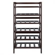 Winsome Silvi 6-Tier Transitional Solid Wood Wine Rack in Antique Walnut