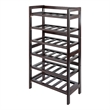 Winsome Silvi 6-Tier Transitional Solid Wood Wine Rack in Antique Walnut