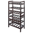 Winsome Silvi 6-Tier Transitional Solid Wood Wine Rack in Antique Walnut