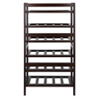 Winsome Silvi 6-Tier Transitional Solid Wood Wine Rack in Antique Walnut