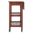 Winsome Jonathan Transitional Solid Wood Kitchen Cart in Walnut