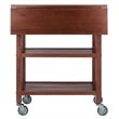 Winsome Jonathan Transitional Solid Wood Kitchen Cart in Walnut