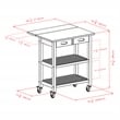Winsome Jonathan Transitional Solid Wood Kitchen Cart in Walnut