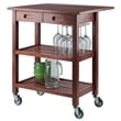 Winsome Jonathan Transitional Solid Wood Kitchen Cart in Walnut