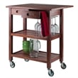 Winsome Jonathan Transitional Solid Wood Kitchen Cart in Walnut