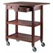 Winsome Jonathan Transitional Solid Wood Kitchen Cart in Walnut