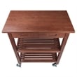 Winsome Jonathan Transitional Solid Wood Kitchen Cart in Walnut