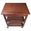 Winsome Jonathan Transitional Solid Wood Kitchen Cart in Walnut
