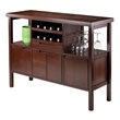 Winsome Diego Wine Rack Transitional Solid Wood Buffet Table in Walnut