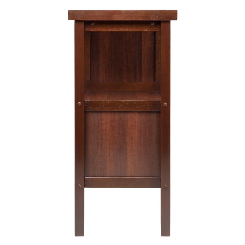 Winsome Diego Wine Rack Transitional Solid Wood Buffet Table in Walnut