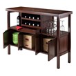 Winsome Diego Wine Rack Transitional Solid Wood Buffet Table in Walnut