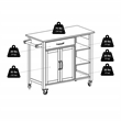 Winsome Mabel Transitional Solid Wood Kitchen Cart in Walnut and Natural