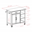 Winsome Mabel Transitional Solid Wood Kitchen Cart in Walnut and Natural