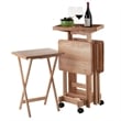 Winsome Isabelle 6-Piece Transitional Solid Wood Snack Table Set in Natural