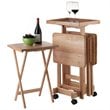 Winsome Isabelle 6-Piece Transitional Solid Wood Snack Table Set in Natural