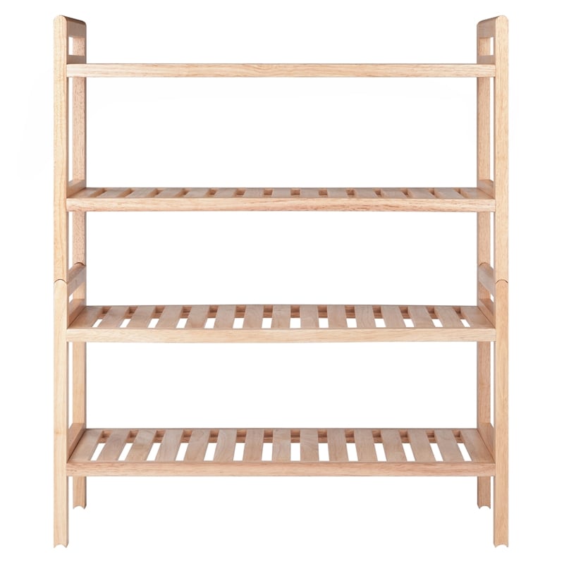Winsome Mercury 2-Piece Stackable Solid Wood Shoe Rack Set in Natural