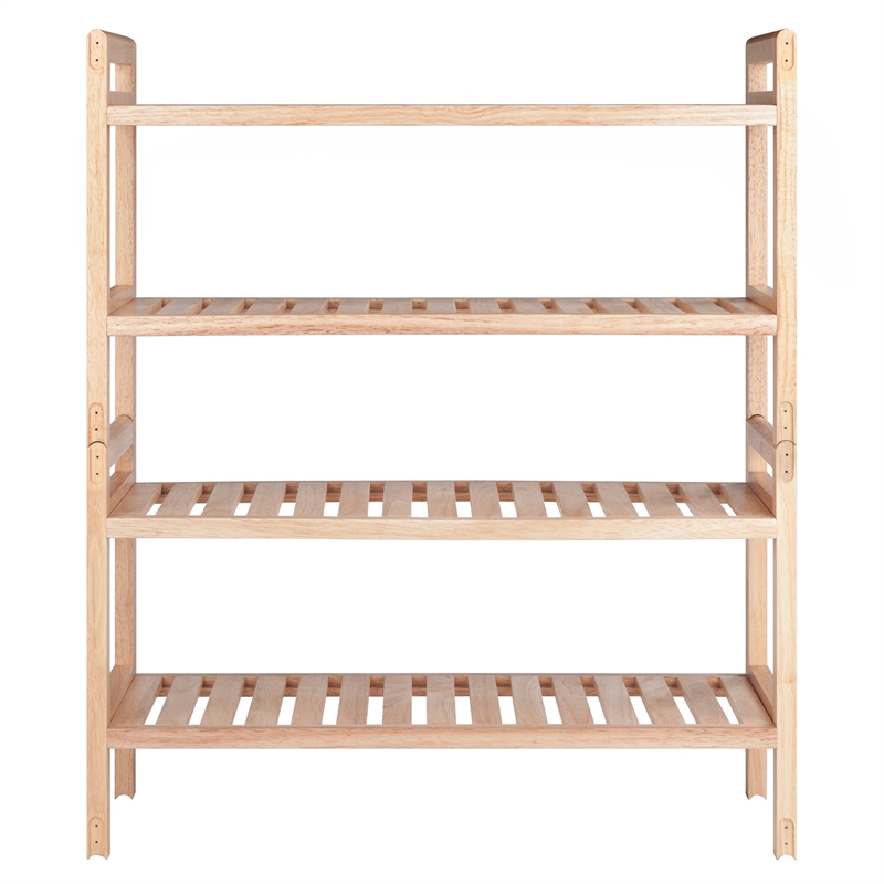 Natural 2-Tier Wood Shoe Rack