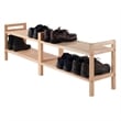 Winsome Mercury 2-Piece Stackable Solid Wood Shoe Rack Set in Natural