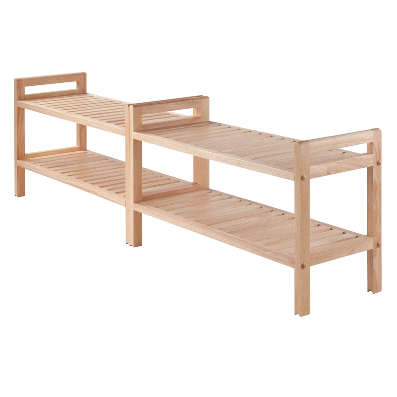 2pc Mercury Stackable Shoe Rack Set Natural - Winsome