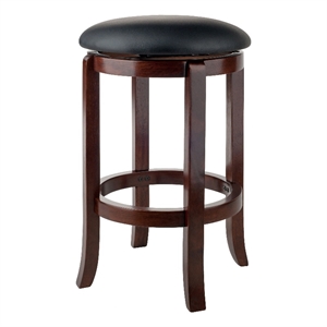 Winsome Walcott 24&quot Transitional Solid Wood Swivel Counter Stool in Walnut