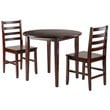Winsome Clayton 3-Piece Drop Leaf Solid Wood Dining Set in Walnut