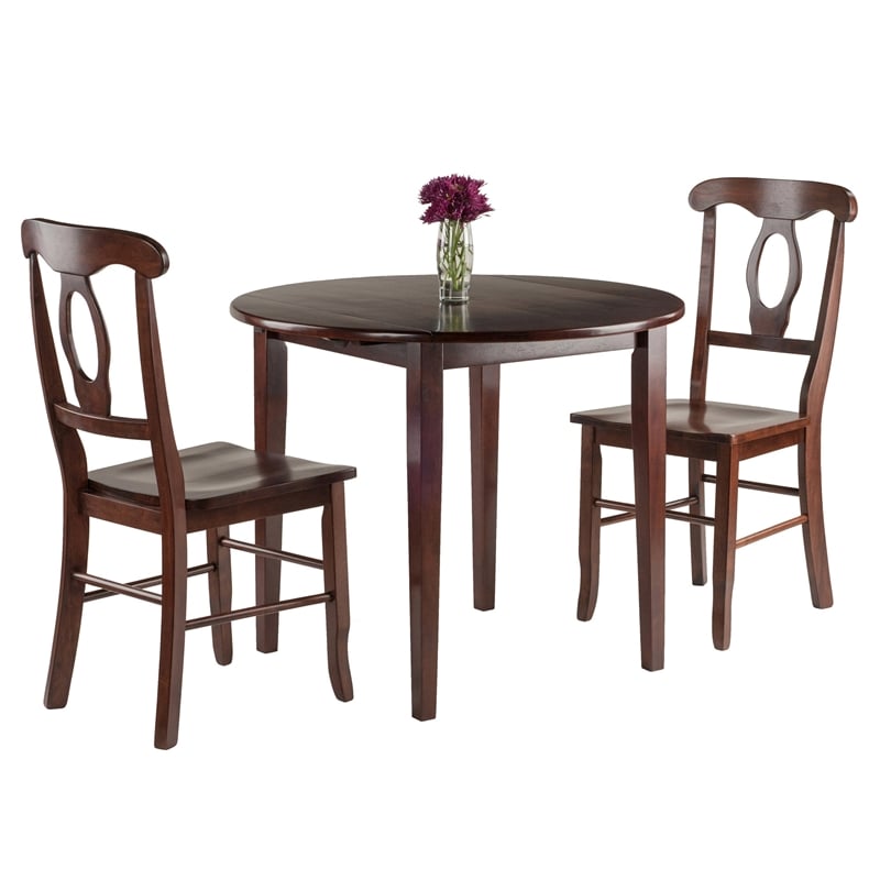Winsome Clayton 3-Piece Drop Leaf Solid Wood Dining Set - Walnut