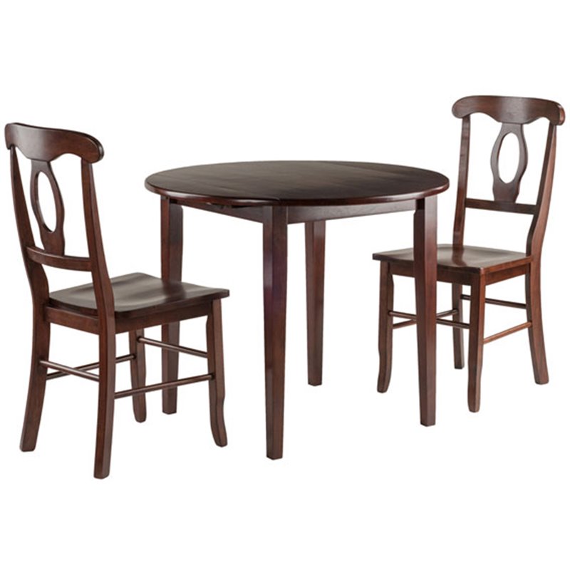 Winsome Clayton 3-Piece Drop Leaf Solid Wood Dining Set - Walnut