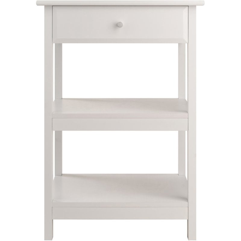 Winsome Delta 2 Shelf Transitional Wooden Printer Stand in White