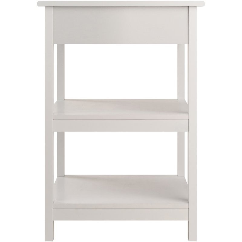 Winsome Delta 2 Shelf Transitional Wooden Printer Stand in White