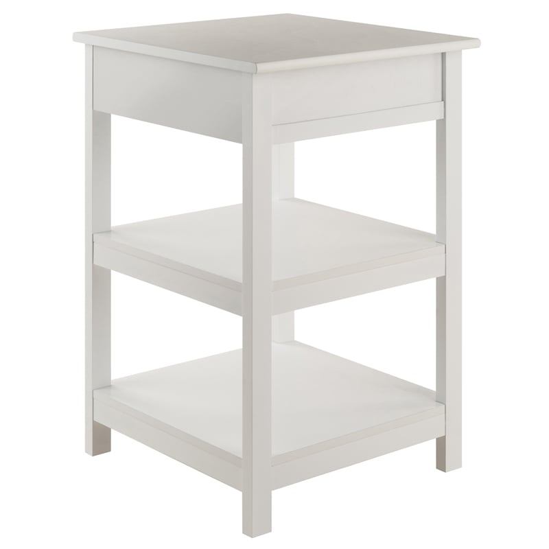 Winsome Delta 2 Shelf Transitional Wooden Printer Stand in White