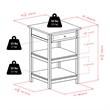Winsome Delta 2 Shelf Transitional Wooden Printer Stand in White