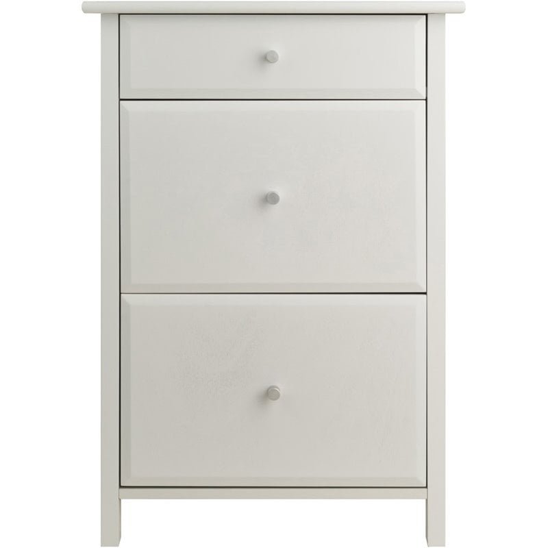 Winsome Delta 3-Drawer Transitional Wooden File Cabinet in White